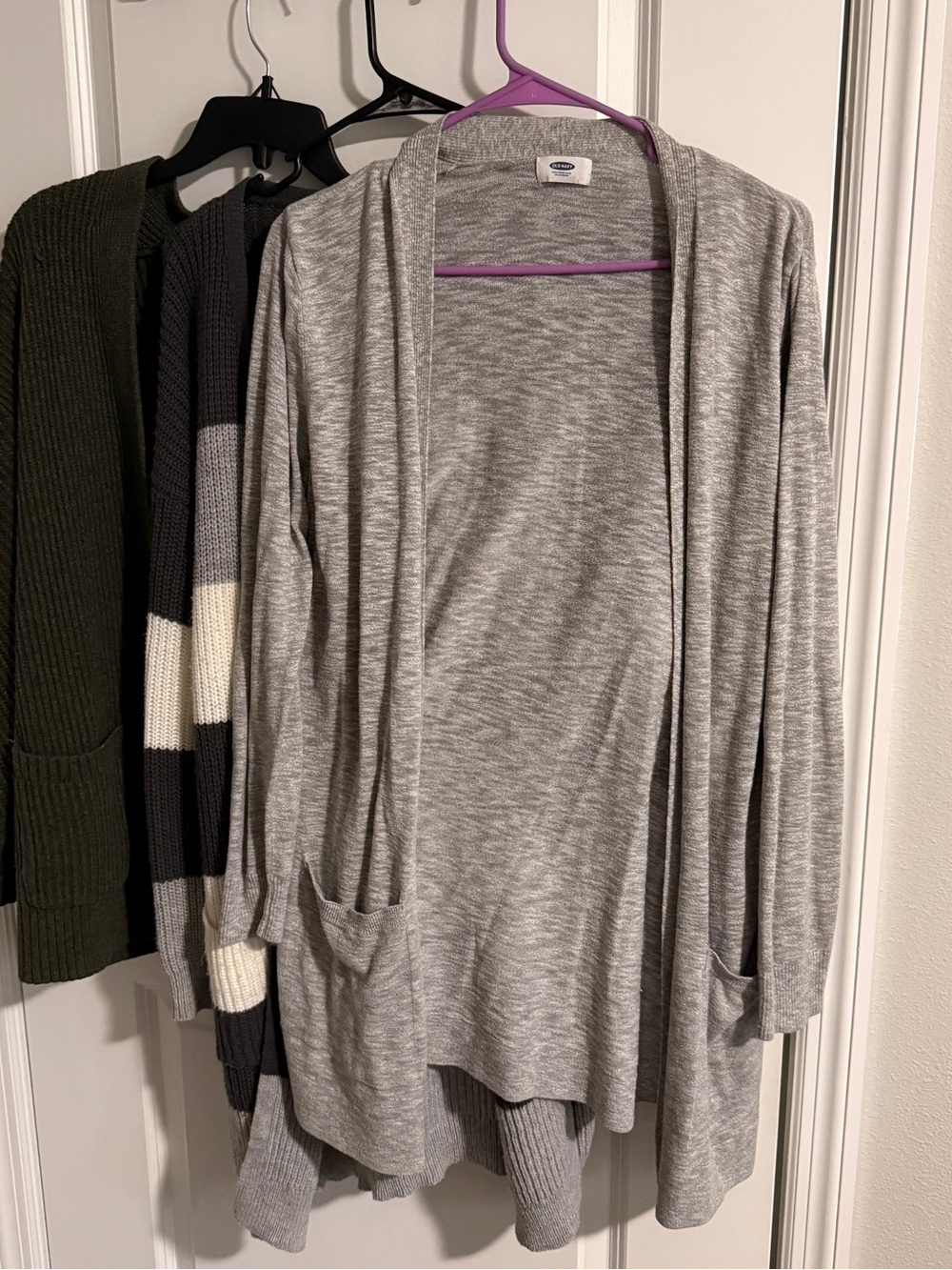 Bundle of 3 Cozy Cardigans-Grey, Mulicolor, and Green